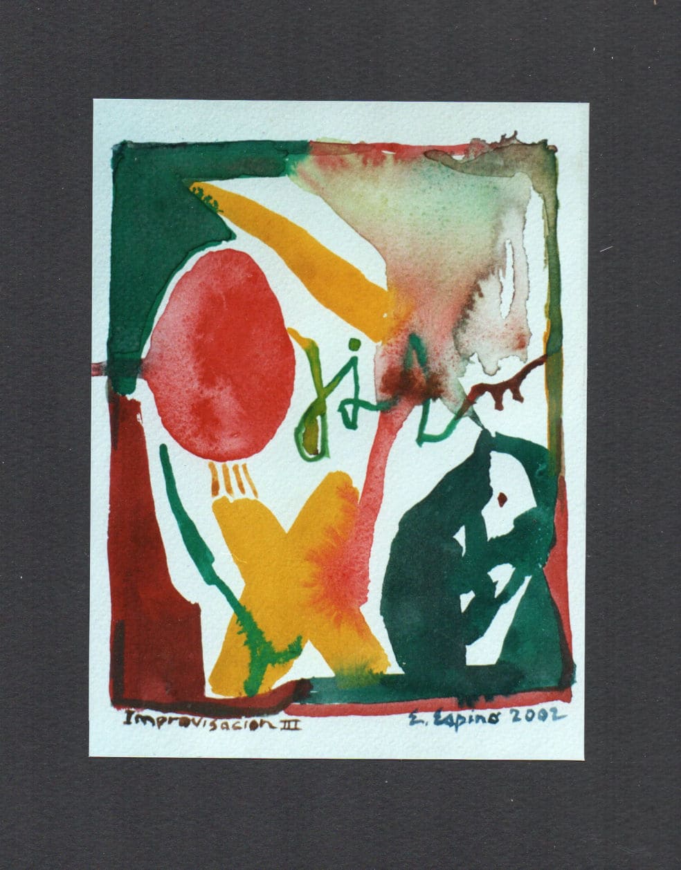 3  - IMPROVISACIÓN CON GLOBO ROJO-2011-acrílico sobre tela-48x32cm