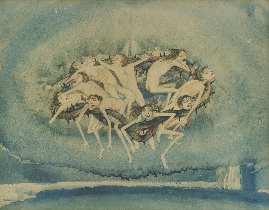 Corona -entre 2001-2019-óleo sobre papel-0,30X0,37 cm