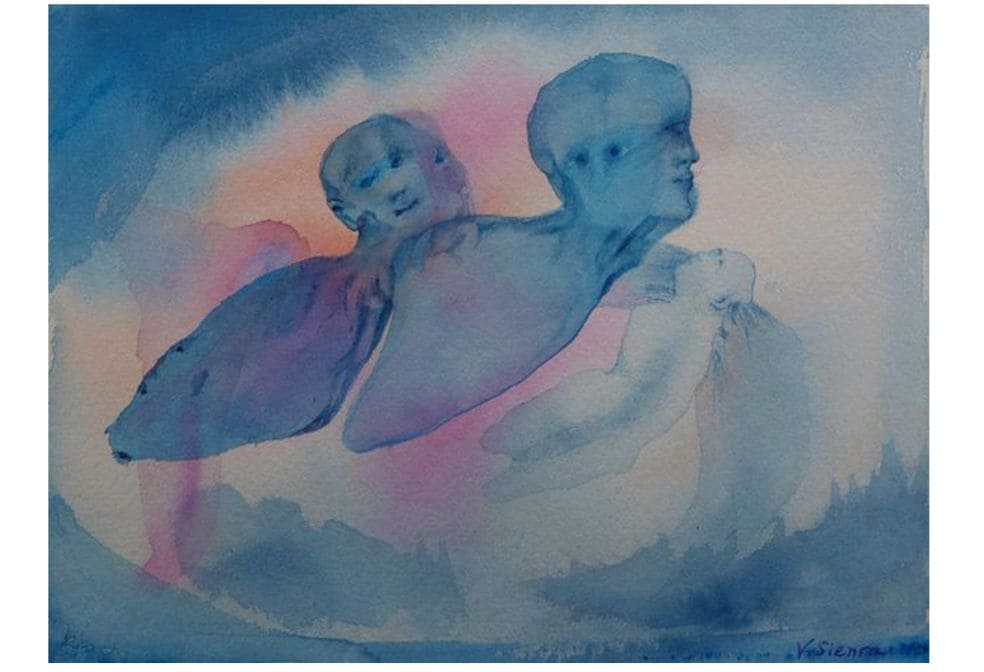 En calma-entre 2001-2019-técnica mixta sobre papel-22x24cm