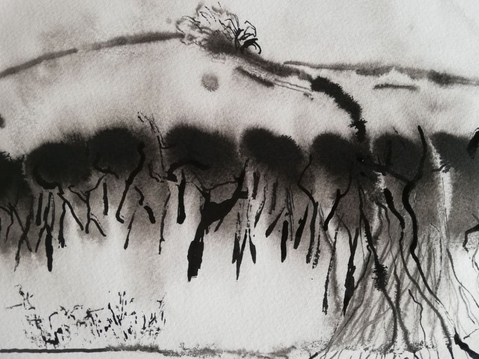 Serie Mutacines-2021-tec. mixta sobre papel algodón-Med. variable 45x36cms