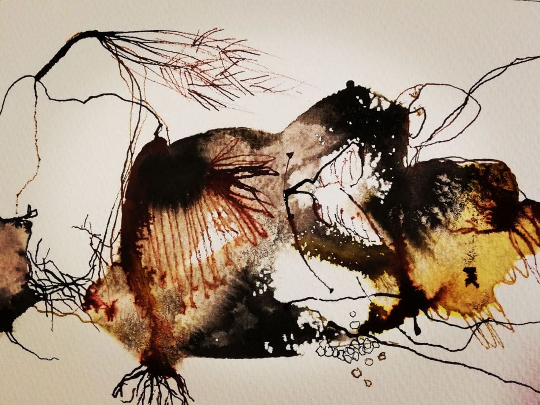 Serie Mutaciones-2021-Tec. mixta ssobre papel algodón 300gm-45x45cms