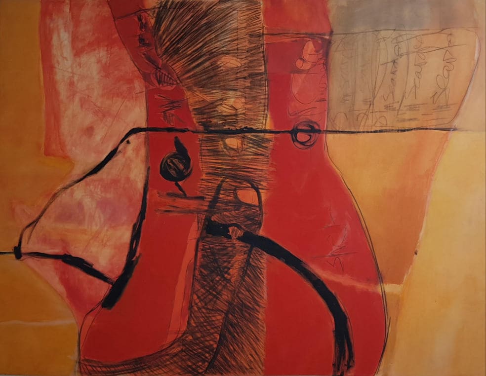 serie naranja # 1  técnica mixta- 200 x 180cms- 2005